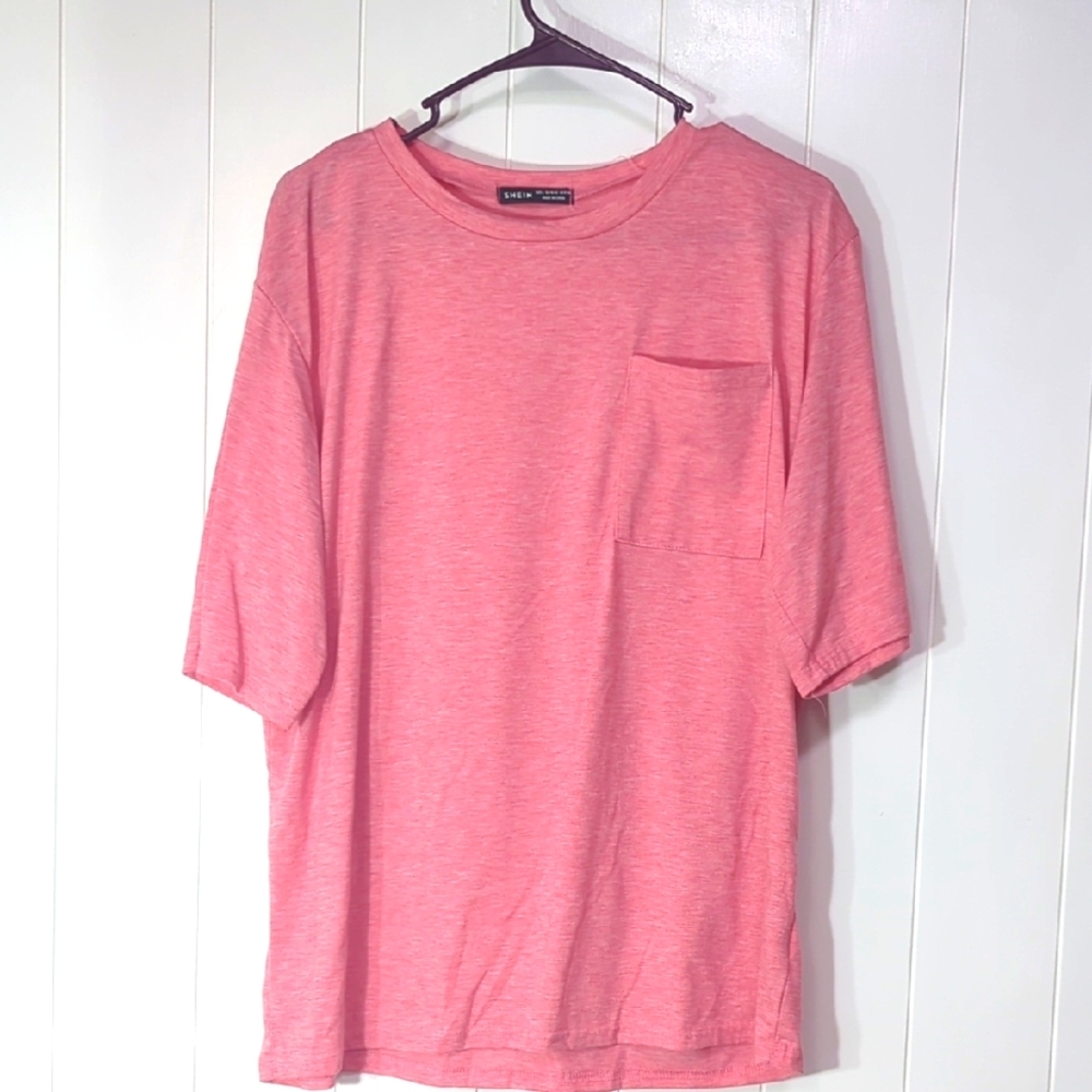 🎀❤️5/$25 Womens Pink Casual Pocket Tee Shirt